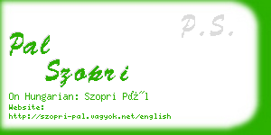 pal szopri business card